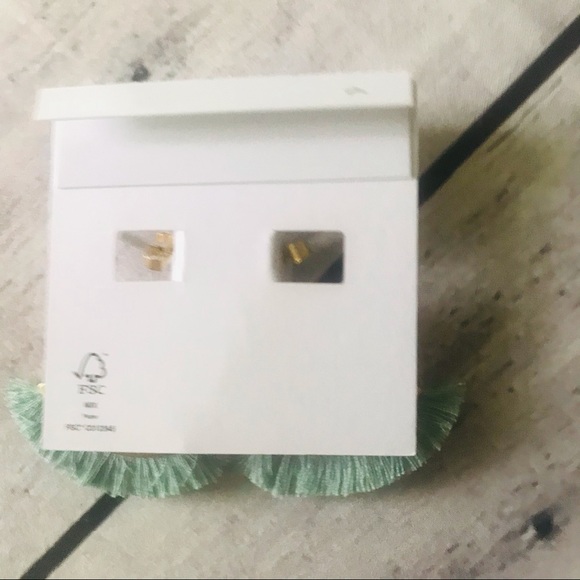 New 🍒 Madewell Fringe Hoop Earrings in sage mist - Picture 4 of 4